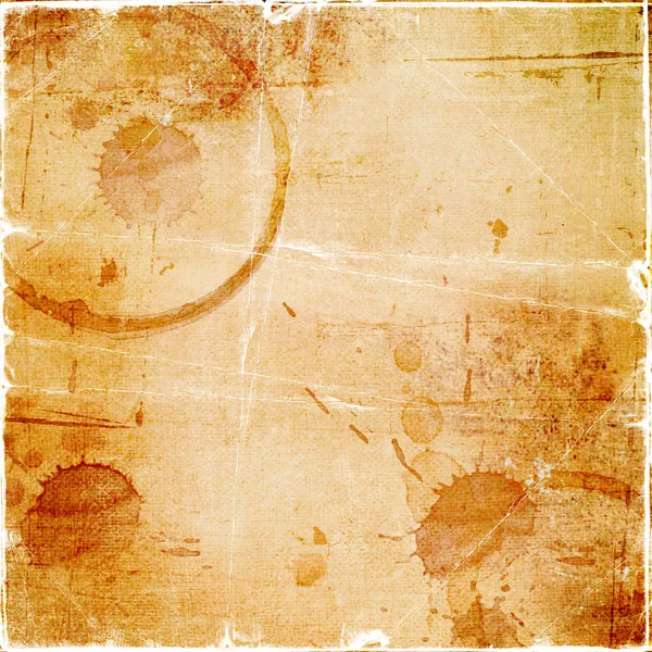 纹理-张旧纸与咖啡滴 — 图库照片