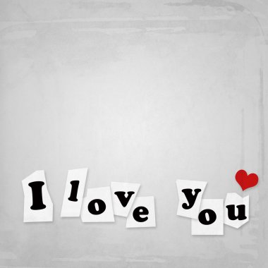 Love you paper note clipart