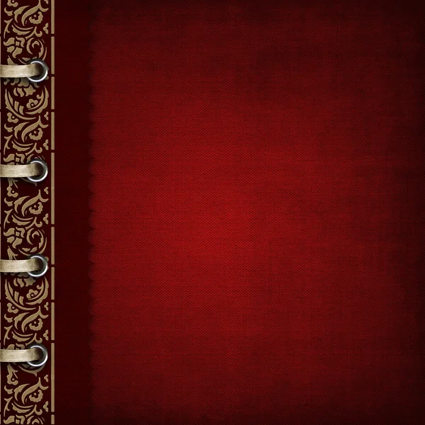 相册-红色的封皮烫金华丽 — 图库照片