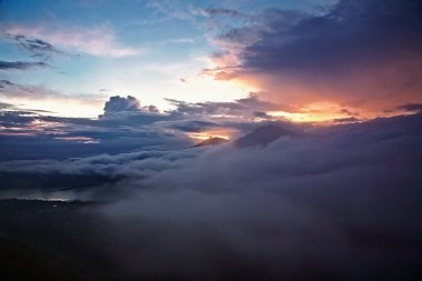 Sunrise from mount Batur, Bali clipart