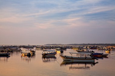 Bali 'de balıkçı tekneleri