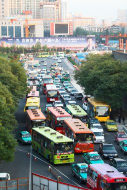 Traffic jam in Xi'an, China clipart