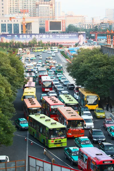 Verkeersopstopping in xi'an, china — Stockfoto