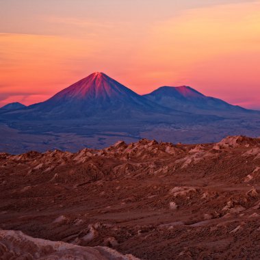 Volcanoes Licancabur and Juriques, Chile clipart