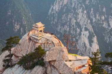 Stone pagoda on the holy mountain HuaShan, China clipart