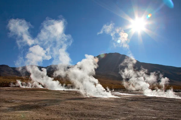 Campo geyser El Tatio nella regione di Atacama, Cile — Foto Stock