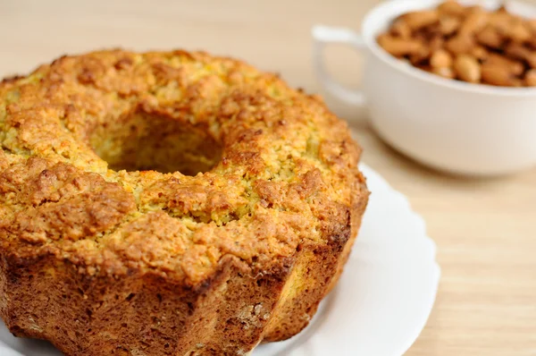 A delicious homemade almond cake — Stock Photo, Image