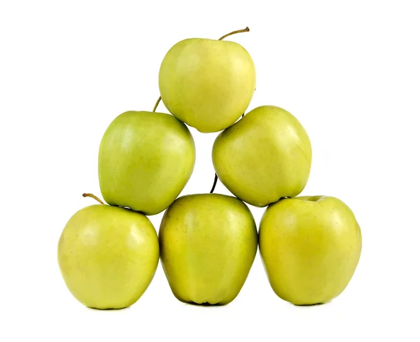 Pyramid av gröna äpplen — Stockfoto