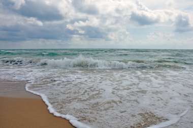 fırtınada bir deniz manzarası