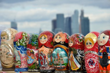 Russian national souvenir - a Matryoshka clipart