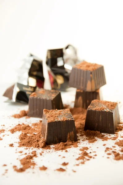 Čokoládu na světlém pozadí — Stock fotografie