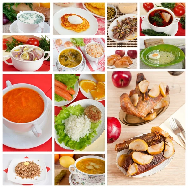 stock image Delicious homemade food, collage