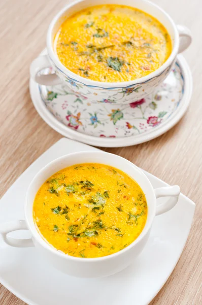 Zupa serowa pyszne i koperkiem — Zdjęcie stockowe