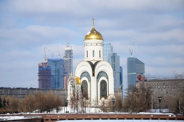 stock image Church of St. George on Poklonnaya Hill in Moscow, Russia