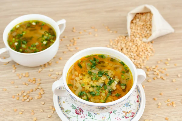 A delicious pea soup home cooking — Stock Photo, Image