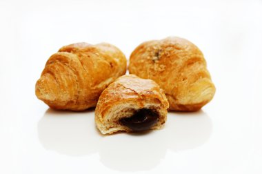 Mini croissants with chocolate filling