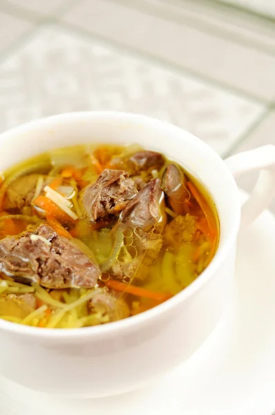 stock image Chicken noodles with liver