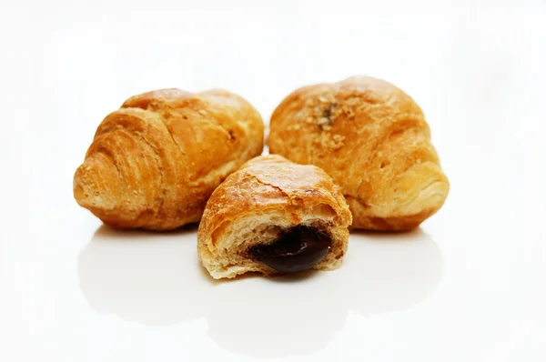 stock image Mini croissants with chocolate filling