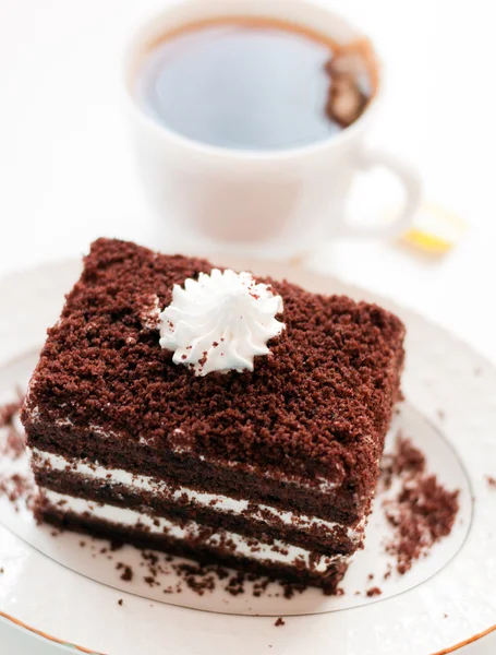 Pyszne ciasto z ciemnej czekolady — Zdjęcie stockowe