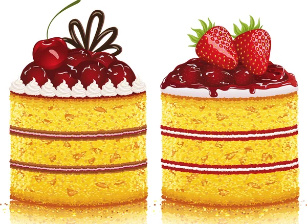 Deux gâteaux — Image vectorielle