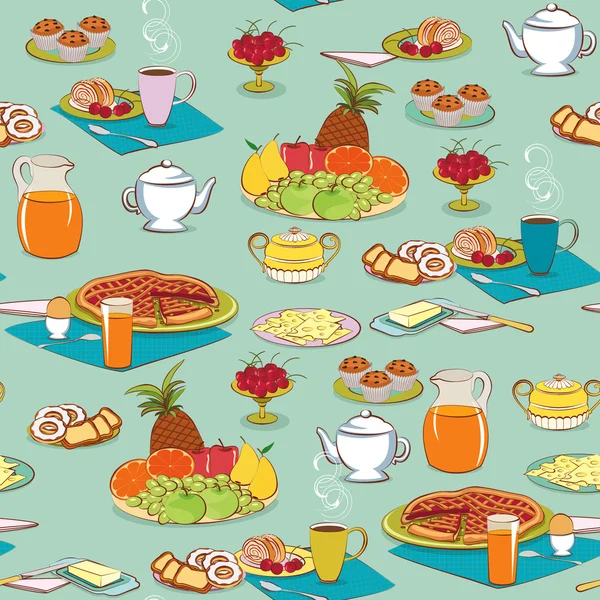 Hintergrund mit Essen zum Frühstück — Stockvektor