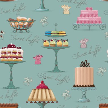 Sweet buffet background clipart