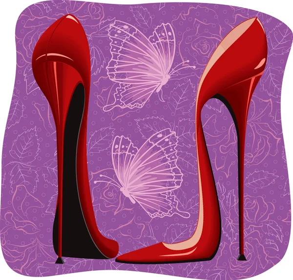 Killer high heels red shoes — Stock Vector