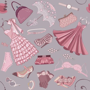 Background with women's clothing clipart