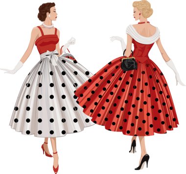 Two fashion women clipart