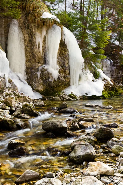 Vinter scen av den vita creek — Stockfoto