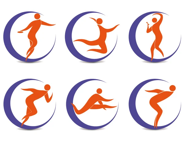 Спортивні символи з силуетами людини Стоковий вектор