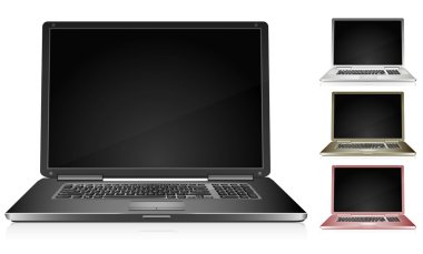 Detailed laptop in 4 color variations clipart