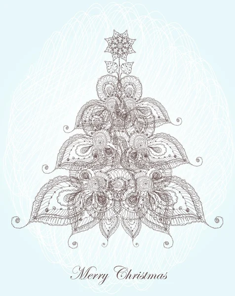Arbre de Noël vintage — Image vectorielle