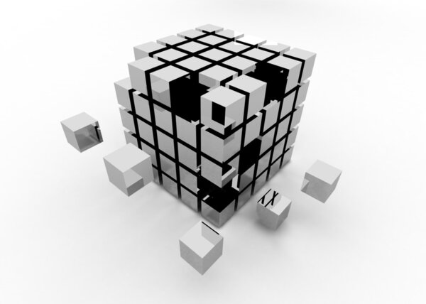 Cube teamwork concept