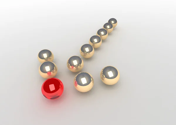 Concept balls forming arrow — Stock Photo, Image