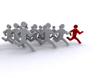 Running leader concept clipart