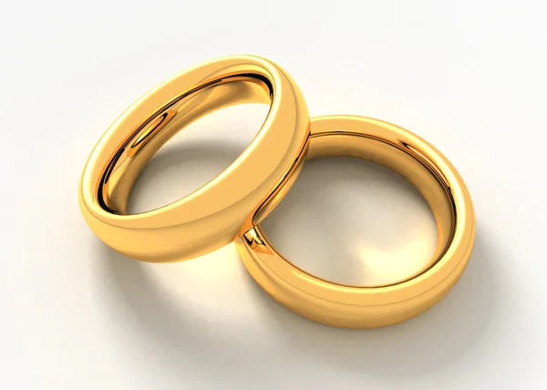 Dva zlaté prsteny — Stock fotografie