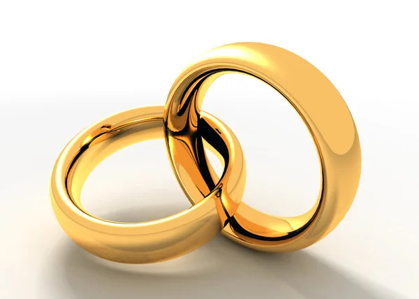 Dwa pierścionki ze złota — Zdjęcie stockowe