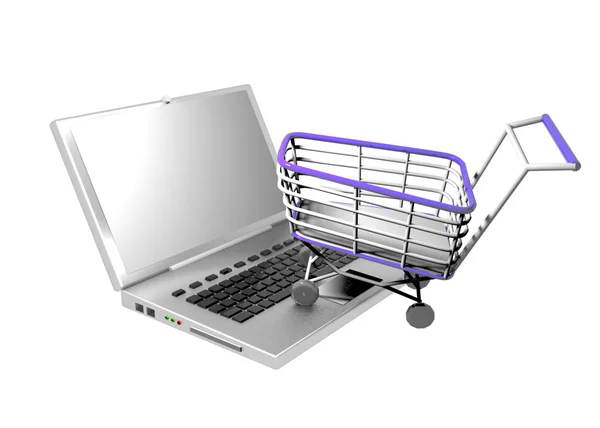stock image Notebook and cart concept