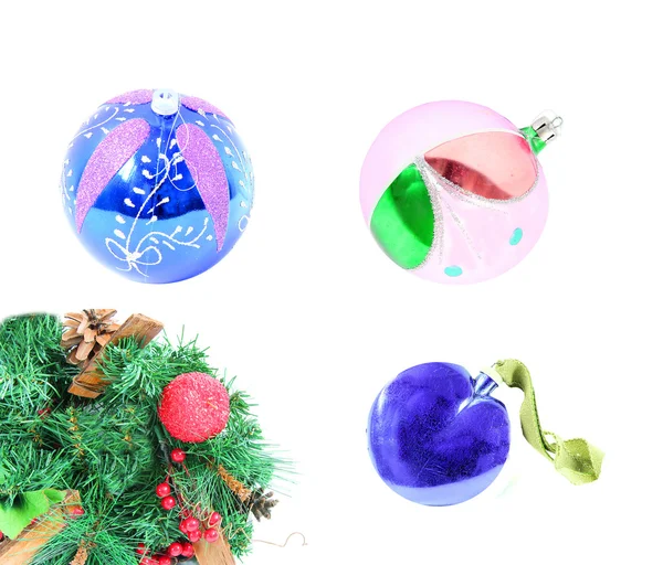 Conjunto de decorações de Natalr isolado no fundo branco — Fotografia de Stock