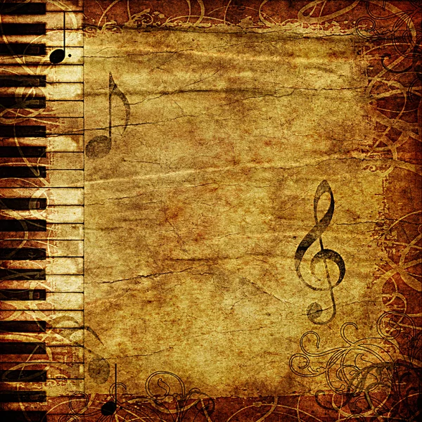 Grunge floral musikaliska bakgrund .old papper bakgrund — Stockfoto