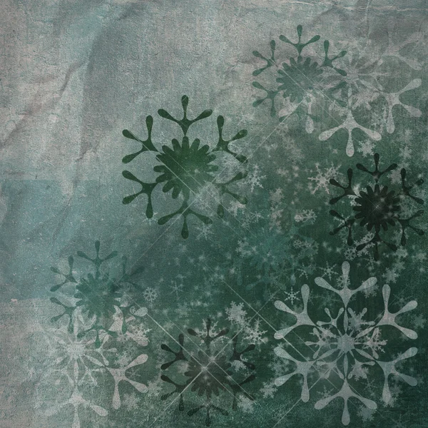 Grunge snowflakes . old paper with snow — Stock Photo, Image