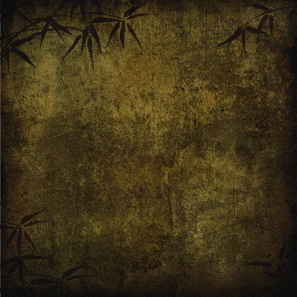 Grungy background.old papier met bamboe takken — Stockfoto
