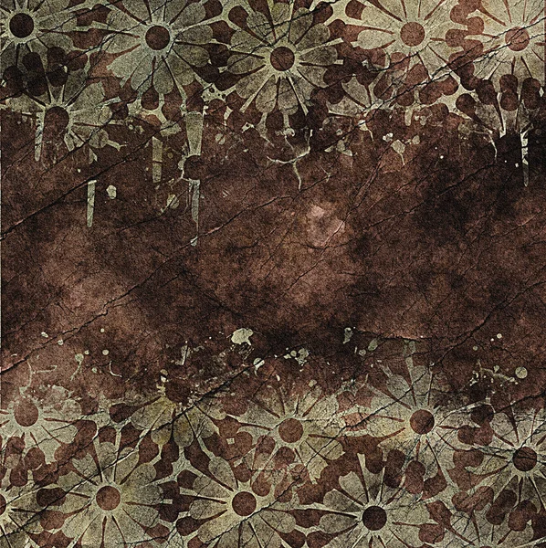 Papel velho com padrão floral — Fotografia de Stock