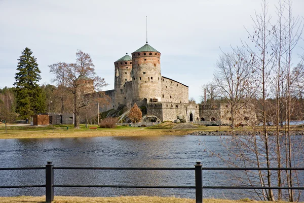 Middelalderlige Olavinlinna slot i Savonlinna, Finland - Stock-foto