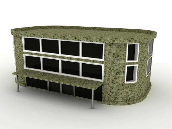 3D здание с мозаикой — стоковое фото