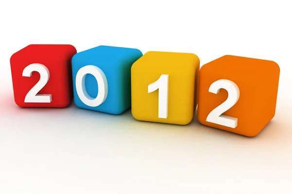 2012 on colorful boxes — Stock Photo, Image