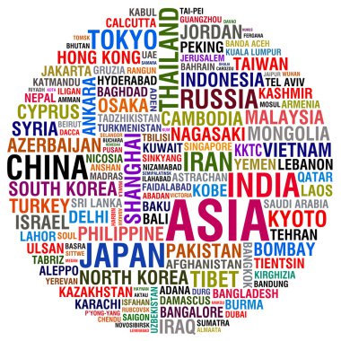 ASIA Countries and Cities clipart