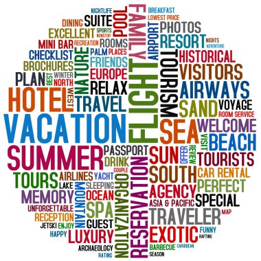 Vacation words clipart