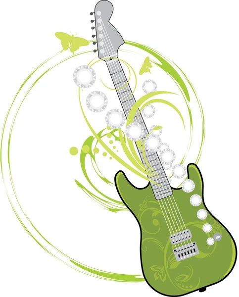 Rock guitar isolated on the white — Stock Vector